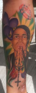 IMG_1706 Saint TattooDan part of a leg sleeve in LA
